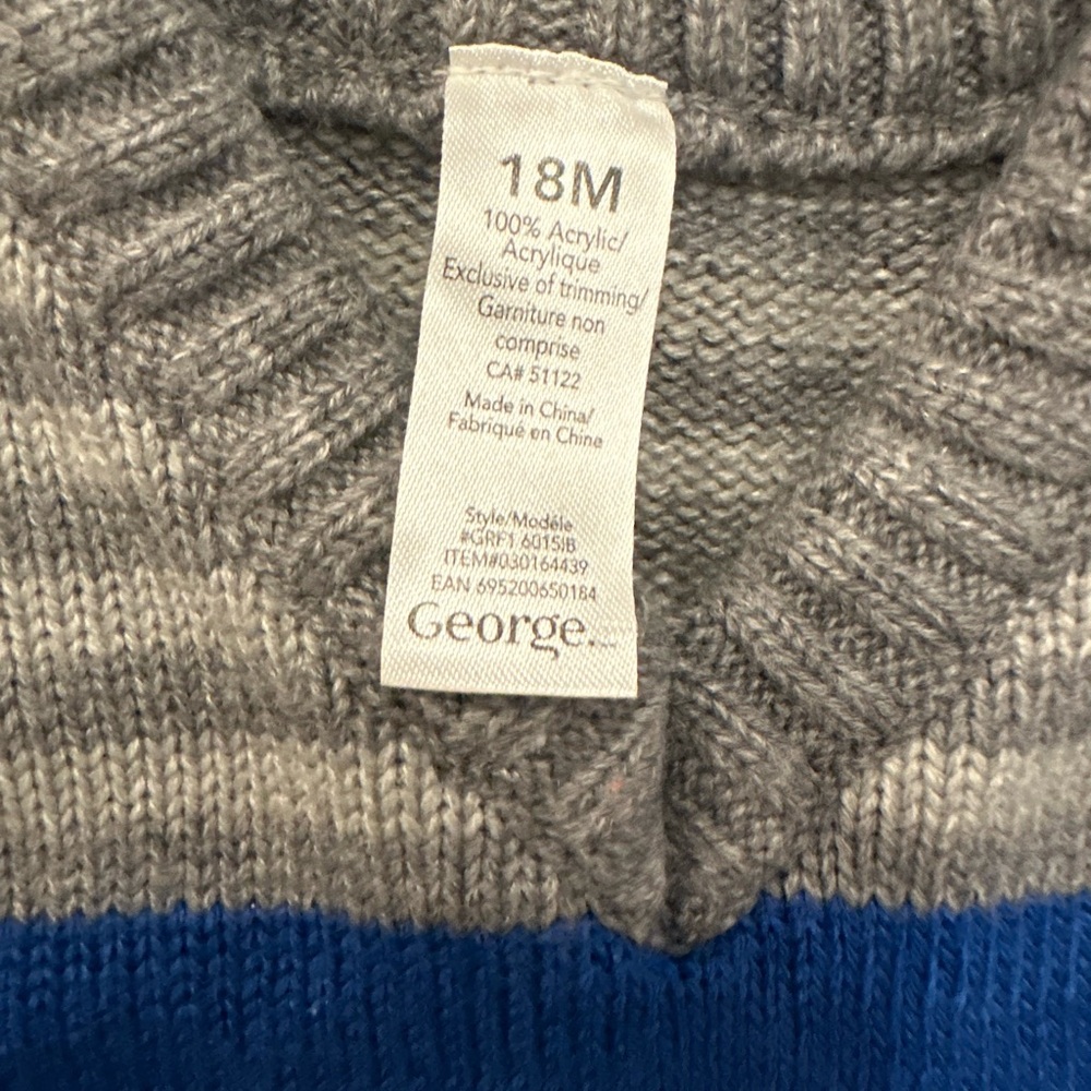 10/10$ Baby Striped V-Neck Sweater size 18 months - Picture 2 of 4